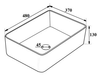 Умывальник Runo мебельный 48*37 прямоугольный TRE (00-00001357)